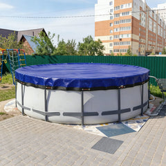 Ikodm Poolabdeckung Rund Poolplane 160 g/m² für Aufstellpool