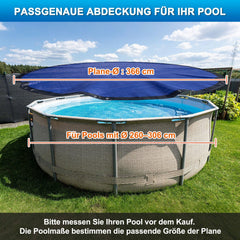 Ikodm Poolabdeckung Rund Poolplane 160 g/m² für Aufstellpool