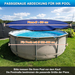 Ikodm Poolabdeckung Rund Poolplane 160 g/m² für Aufstellpool