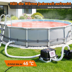 Ikodm Poolheizung Elektrisch 3KW mit FI-Schutz Digitalanzeige
