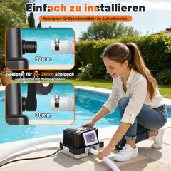 Ikodm Poolheizung Elektrisch 3KW mit FI-Schutz Digitalanzeige
