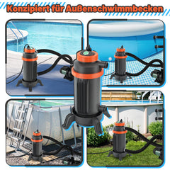 Ikodm Poolheizung Elektrisch Schwimmbadheizung bis zu 45°