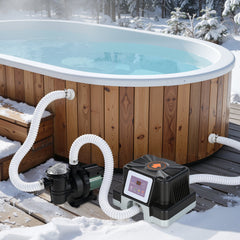 Ikodm Poolheizung Elektrisch 3KW mit FI-Schutz Digitalanzeige