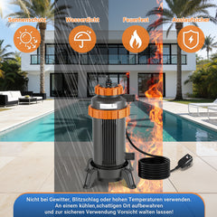 Ikodm Poolheizung Elektrisch mit Digitale Temperaturanzeige bis zu 45°