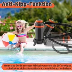 Ikodm Poolheizung Elektrisch Schwimmbadheizung bis zu 45°