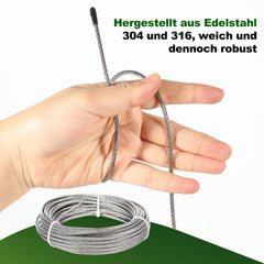 Ikodm Rankhilfe set für Kletterpflanzen Edelstahl 12m