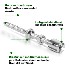 Ikodm Rankhilfe set für Kletterpflanzen Edelstahl 12m