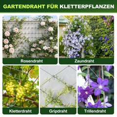 Ikodm Rankhilfe set für Kletterpflanzen Edelstahl 12m