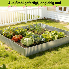 Ikodm Metall-Rasenkante 15 cm hoch, verschiedene Längen, Designs & Farben