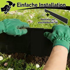 Ikodm Metall-Rasenkante 15 cm hoch, verschiedene Längen, Designs & Farben