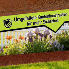 Ikodm Metall-Rasenkante 15 cm hoch, verschiedene Längen, Designs & Farben