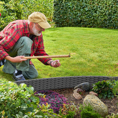 Ikodm Rasenkante Gartenpalisade Rattan-Optik