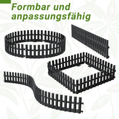 Ikodm 6 Stück Kunststoff-Rasenkanten Beetumrandung & Gartenumrandung für Rasen, Beete und Wege