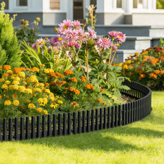 Ikodm 6 Stück Kunststoff-Rasenkanten Beetumrandung & Gartenumrandung für Rasen, Beete und Wege