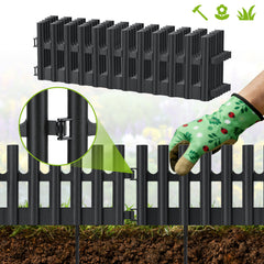 Ikodm 6 Stück Kunststoff-Rasenkanten Beetumrandung & Gartenumrandung für Rasen, Beete und Wege