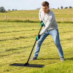 Ikodm Rasenrakel Nivellierrechen 75cm×25cm mit Gummigriff