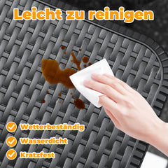 Ikodm Bierzeltgarnitur klappbar 3-teilig Set Tisch & 2X Bierbänke Rattan-Look Gartentisch