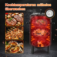 Ikodm 3 in 1 Smoker Räucherofen 2 Ebenen