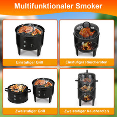 Ikodm 3 in 1 Smoker Räucherofen 2 Ebenen