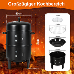 Ikodm 3 in 1 Smoker Räucherofen 2 Ebenen