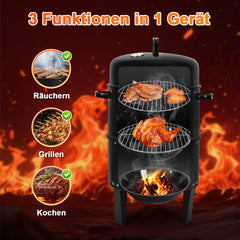 Ikodm 3 in 1 Smoker Räucherofen 2 Ebenen