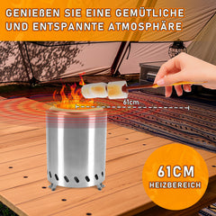 Ikodm Rauchfreie Feuerschale, Tischfeuerstelle Edelstahl mit Ständer