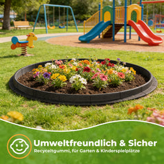 Ikodm Recyceltem Gummi Rasenkante 4 Stück Flexible