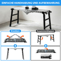 Ikodm Arbeitsplattform höhenverstellbar mit Rollen