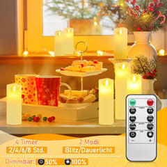 Ikodm Rote LED Kerzen mit Fernbedienung 5 Stück
