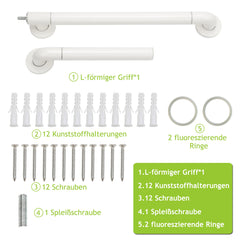 Ikodm L-förmiger Haltegriff aus Edelstahl, rutschfest, 60 × 40 cm