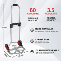 Ikodm Sackkarre Transportkarre klappbar 60 kg Tragkraft