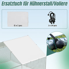 Ikodm Ersatz Schattentuch für Hühnerstall 2×3.43m