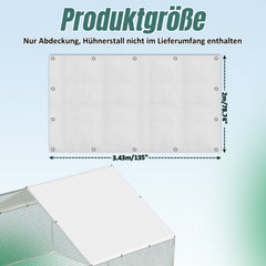 Ikodm Ersatz Schattentuch für Hühnerstall 2×3.43m