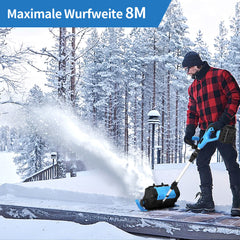 Ikodm Akku-Schneefräse, 21V/1000W Elektrische Schneefräse mit 2×4500mAh Akkus & Ladegerät