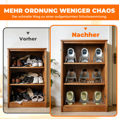 Ikodm Schuhorganizer 10 Stück, Schuhstapler rutschfest PP Doppelschicht Platzsparend für Schrank