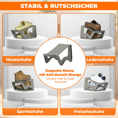 Ikodm Schuhorganizer 10 Stück, Schuhstapler rutschfest PP Doppelschicht Platzsparend für Schrank