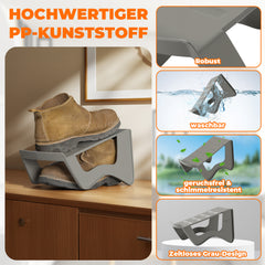 Ikodm Schuhorganizer 10 Stück, Schuhstapler rutschfest PP Doppelschicht Platzsparend für Schrank