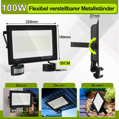 Ikodm LED-Sensorstrahler mit Bewegungsmelder, Kaltweiß, verschiedene Leistungen