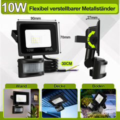 Ikodm LED-Sensorstrahler mit Bewegungsmelder, Kaltweiß, verschiedene Leistungen