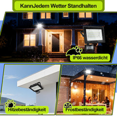 Ikodm LED-Sensorstrahler mit Bewegungsmelder, Kaltweiß, verschiedene Leistungen