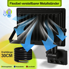 Ikodm LED-Sensorstrahler mit Bewegungsmelder, Kaltweiß, verschiedene Leistungen