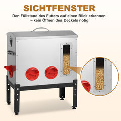 Ikodm Futterautomat für Hühner Sichtfenster