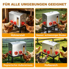 Ikodm Futterautomat für Hühner Sichtfenster