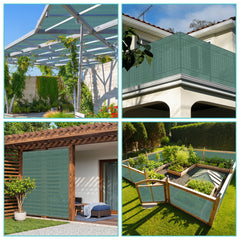 Ikodm Sichtschutz HDPE 150 g/m² Windschutz Grün/Grau