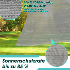 Ikodm Sichtschutz HDPE 150 g/m² Windschutz Grün/Grau