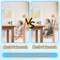 Ikodm Tragbares Sitzkissen Kinder Stuhl, Rutschfeste Baby Sitzerhöhung inklusive Storage Bag