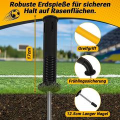 Ikodm Slalomstangen Fussball Set, Slalom Stangen mit Feder, Slalom Poles 6, Sprunghafte Agilität Stangen, Fussball trainingszubehör für Koordinationstraining, Hundesport