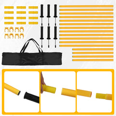 Ikodm Slalomstangen Fussball Set, Slalom Stangen mit Feder, Slalom Poles 6, Sprunghafte Agilität Stangen, Fussball trainingszubehör für Koordinationstraining, Hundesport