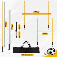 Ikodm Slalomstangen Fussball Set, Slalom Stangen mit Feder, Slalom Poles 6, Sprunghafte Agilität Stangen, Fussball trainingszubehör für Koordinationstraining, Hundesport