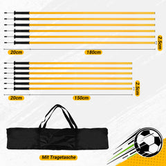 Ikodm Slalomstangen Fussball Set, Slalom Stangen mit Feder, Slalom Poles 6, Sprunghafte Agilität Stangen, Fussball trainingszubehör für Koordinationstraining, Hundesport